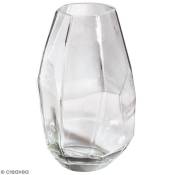 Vase en verre Facetté - 10 x 10 x 18 cm Vase Rayher : Matière : Verre Modèle : Bombé Dimensions : 10 x 10 x 18 cm environ Capacité