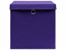 Vidaxl boîtes de rangement avec couvercles 10 pcs 28x28x28 cm violet