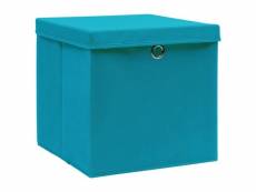 Vidaxl boîtes de rangement avec couvercles 4 pcs 28x28x28cm bleu azuré 325232