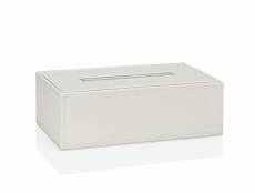 Andrea BA7286 Boîte à mouchoirs Blanc/Effet Cuir