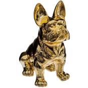 Atmosphera - Statuette bulldog céramique doré H19cm