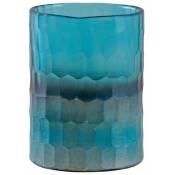 Aubry Gaspard - Photophore en verre mosaique turquoise
