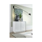 Azura Home Design - Buffet avec miroir ice blanc laqué