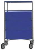 Caisson à roulettes Mobil / 4 tiroirs - Kartell bleu en plastique