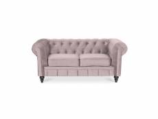 Canapé chesterfield velours 2 places altesse taupe