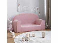 Canapé original pour enfants à 2 places rose peluche