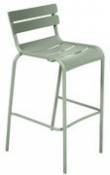 Chaise de bar Luxembourg / H 80 cm - Aluminium - Fermob vert en métal