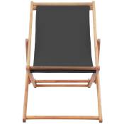 Chaise pliable de plage Tissu et cadre en bois Gris - Inlife