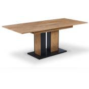 Corby - Table à manger rectangulaire extensible en bois et métal noir