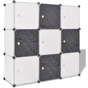 Design In - Organisateur de rangement cube avec 9 compartiments Noir/Blanc vidaXL816025