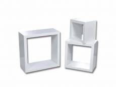 Étagère armoire meuble design murales sous forme de cube 6 pcs blanc helloshop26 2702238par2