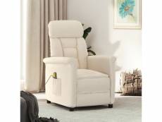 Fauteuil relax inclinable fauteuil de massage - fauteuil de relaxation beige tissu microfibre meuble pro frco14877