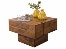 Finebuy table d'appoint bois massif 44 x 30 x 44 cm table basse salon | bout de canapé est - table de téléphone - table en bois carré