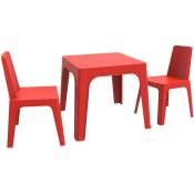 Garbar - julieta Chaise-Table Pour Enfants Intérieur, Extérieur Set 2+1 Rouge - Rouge