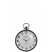 Horloge boule ronde métal et verre noir D49,2 cm
