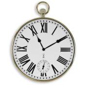 Horloge Murale Gousset Vintage ø 30 cm - Grands Chiffres Romains - Radio-pilotée - Or