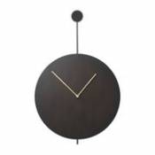 Horloge murale Trace / Ø 26 cm - Métal - Ferm Living noir en métal