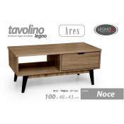 Iperbriko - Table basse en noyer noir cm 100x 48 x 43 h avec tiroir