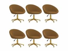 Lot de chaises de salle à manger 6 pcs marron velours - brun - 58,5 x 66,5 x 80 cm
