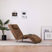 Maison du'Monde - Chaise longue de massage avec oreiller Marron