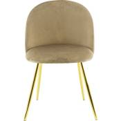 Mediawave Store - Chaise de salon shelby 50x45x80H cm fauteuil vintage en velours et pieds dorés Couleur: Moutarde
