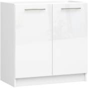 Meuble de cuisine bas armoire de cuisine Akord S80 pour évier oliwia modulable Blanc 80 cm 2 portes couleur Blanc Brillant 1 étagère 80x46x82 cm