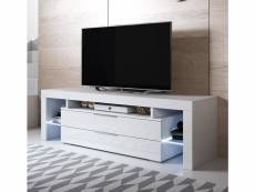 Meuble tv 2 tiroirs 2 étagères avec led | 160 x 53