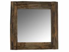 Miroir carré en bois recyclé rustique carrée