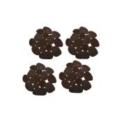 MSV - Lot de 4 Tapis antiderapants de douche ou baignoire pvc galets 12x13cm Chocolat Marron
