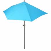 Parasol Parla en alu, hémicycle, parasol de balcon UV 50+ ~ 300cm turquoise sans pied