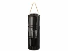 Paris prix - lanterne déco en bambou "tube" 80cm noir