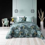 Parure de lit aux motifs floraux en coton bio - Vert - 240 x 220 cm