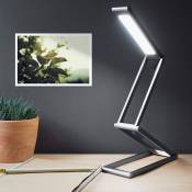 Rhafayre - Lampe de bureau led - Luminaire pliable en aluminium sans fil avec micro-USB et crochet amovible - Lumière table de nuit salon - anthracite