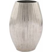 Spetebo - Grand vase en aluminium argenté - ovale