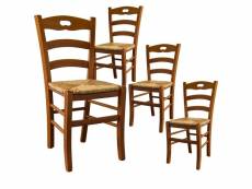 Suzy - lot de 4 chaises teinté chêne et assises en