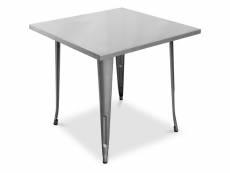 Table à manger carrée design industriel - stylix acier