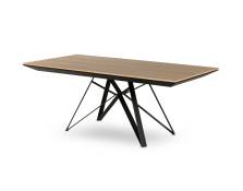 Table à manger contemporain 200 cm noir / bois