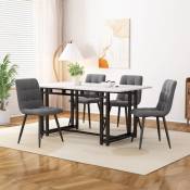 Table à manger de luxe légère 120 x 70 cm (1 pièce), table à manger rectangulaire avec structure en métal, table de cuisine moderne avec pieds en