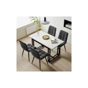 Table à manger de luxe légère 120x70cm, (1 pièce), structure en métal Table à manger rectangulaire, table de cuisine avec pieds en métal pour salle à