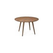 Table à manger ronde 120x120x75 cm en bois foncé