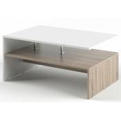 Table basse rectangulaire design scandinave Isidor - 90 x 60 x 42 - Marron