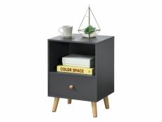 Table de chevet design commode à tiroir meuble bas de style intemporel table de nuit avec compartiment de stockage panneau de particules bois revêtu p