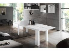 Table de salle à manger extensible, made in italy, table moderne avec rallonges, console extensible, 140 / 190x90h75 cm, couleur blanc brillant 805277