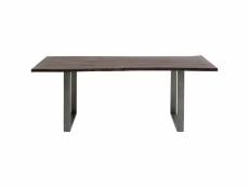 "table harmony noyer acier 180x90cm kare design"