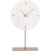 Table Passion - Horloge sur pied marbre blanc 25 cm - Blanc