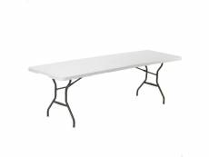 Table piable lifetime blanc 245 x 74 x 76 cm acier
