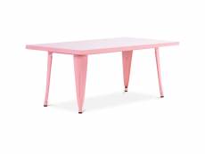 Table rectangulaire pour enfants - design industriel - 120cm - stylix rose