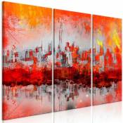 Tableau New York Sunset - 120 x 80 cm - Rouge, Jaune