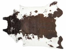 Tapis imitation peau de vache 130 x 170 cm blanc et