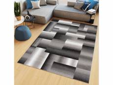 Tapiso maya tapis salon moderne géométrique rayures noir gris blanc fin 180 x 250 cm Z904D GRAY 1,80-2,50 MAYA PP EYM